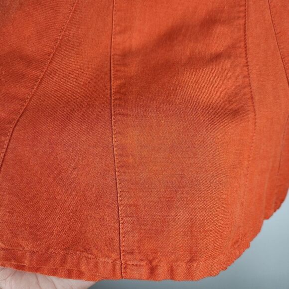 Sherry Taylor A-line Orange Cotton Rayon Skirt Knee Length Midi Size M - Picture 6 of 10